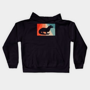 Vintage marten design badger predator sea otter Kids Hoodie